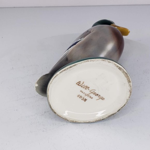 Will George Pasadena Mallard Duck Figurine 405M California Pottery - Picture 5 of 7